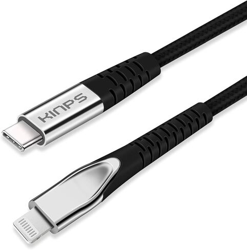 KINPS MFI Certified (3ft/1m) USB C to Lightning Fast Charging Cable Compatible with iPhone 12/11/11Pro/11 Pro Max/XS MAX/X/XR, Supports Power Delivery(for Use with Type C Chargers), White in Kuwait