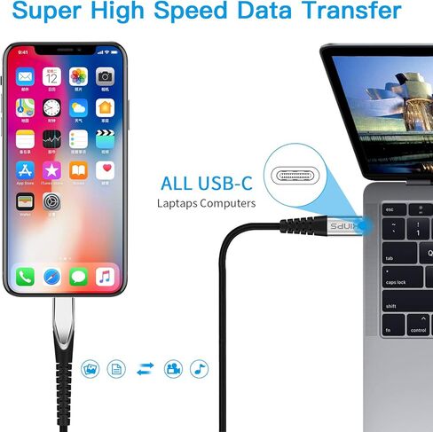 KINPS MFI Certified (3ft/1m) USB C to Lightning Fast Charging Cable Compatible with iPhone 12/11/11Pro/11 Pro Max/XS MAX/X/XR, Supports Power Delivery(for Use with Type C Chargers), White in Kuwait