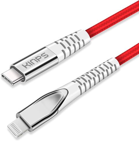 KINPS MFI Certified (3ft/1m) USB C to Lightning Fast Charging Cable Compatible with iPhone 12/11/11Pro/11 Pro Max/XS MAX/X/XR, Supports Power Delivery(for Use with Type C Chargers), White in Kuwait