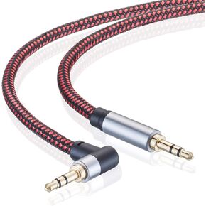 3.5mm Audio Cable 3ft,3.5mm 90 Degree Right Angle Auxiliary Audio Cables, Compatible with iPhone, Smartphones, Home/Car Stereos & More (3Ft/1m)
