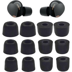 BLLQ Memory Foam Ear Tips Compatible with Sony WF-1000xm5 1000xm4 WF-C700n Replacement Ear Tips, Perfect Noise Cancellation, Fit in Case, S/M/L 6 Pairs Foam Tips Black (515B) in Kuwait