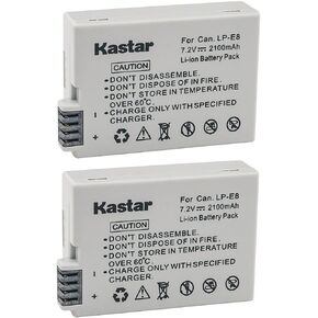 Kastar LPE8 Battery (3-Pack) Compatible with Canon LP-E8, LC-E8E, BG-E8 and Canon EOS 550D, EOS 600D, EOS 700D, EOS Rebel T2i, EOS Rebel T3i, EOS Rebel T4i, EOS Rebel T5i Camera in Kuwait