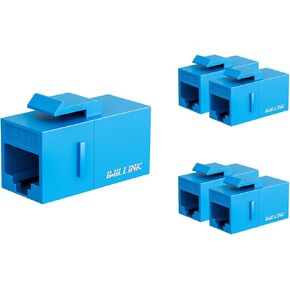 iwillink RJ45 Cat6 Keystone Coupler 5-Pack, Female to Female Cat6 Keystone Jack, UTP Keystone Coupler Insert, White