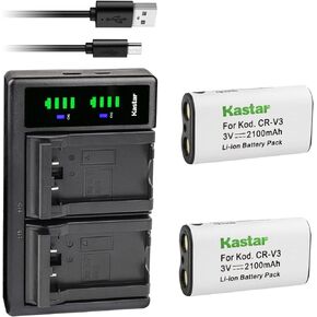 Kastar 2-Pack CR-V3 Battery and LTD2 USB Charger Replacement for Kodak EasyShare DX4530, DX4900, DX6340, DX6440, CD33, Z650 Zoom, Z663 Zoom, Z700, Z710, Z740, Z885, Z1275 Digital Camera in Saudi Arabia