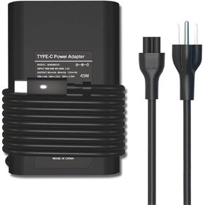 شاحن لشاحن الكمبيوتر المحمول Dell: محول طاقة سريع USB-C جديد بقوة 45 وات لجهاز Dell XPS 13 9365 9370 9380، Latitude 7275 7370 5175 5285 5290-2in1 7390-2in1، LA45NM150،0HDCY5 نوع C مزود سلك الطاقة in Kuwait