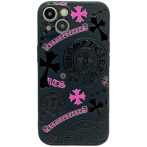 حافظة رائعة لهاتف آيفون 15، حافظة هاتف عصرية رفيعة للغاية مضادة للصدمات بنمط قلوب جمالية للأولاد والبنات والمراهقين والرجال والنساء (BlackPink-15) in Kuwait