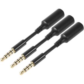3-Pack AUX Headphone 3.5mm Extension Cable - Male to Female Extender Audio Auxiliary Jack Adapter Wire Cord Plug Connector for iPhone iPod iPad, Smartphone Tablet, Home Car Speaker System (3 INCH)