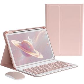 kaitesi iPad 10th Generation 2022 Keyboard Case Mouse, Magnetically Detachable Wireless Color Keyboard Slim Shell Lightweight Smart Case for iPad 10 10.9 inch (Dark Pink) in Kuwait