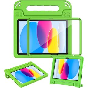 AVAWO iPad 10th Generation Case 2022 10.9 Inch, iPad 10th Case Kids, Built-in Screen Protector, Heavy Duty Shockproof Handle Stand Child Protective Cover for iPad 10.9" 2022(10th Gen), Blue