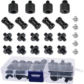 24 Pcs Camera Screw Adapter 1/4 to 1/4 and 1/4 to 3/8 Tripod Mount Converter Set for Camera Mount, Monopod, Ballhead, Flash Light Stand Frgyee
