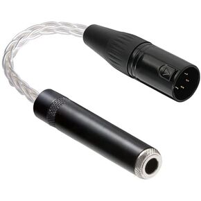 artcavs 4 دبوس XLR إلى 1/4 مقبس محول سماعة رأس أنثى 4 دبوس XLR ذكر متوازن إلى 6.35 مم 1/4 كابل سماعة رأس أنثى يناسب فقط 6.35 مم 3 أقطاب TRS 7N نحاس كريستالي واحد جميع النحاس مطلي بالفضة - 10 سم in Kuwait