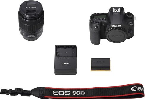 Canon EOS 90D DSLR Camera with 18-135mm Lens, Sigma 18-35mm, Canon EF-S 55-250mm, Canon EF-S 10-18mm, Soft Padded Case, Memory Card, More - Triple Lens Set (International Model) (Renewed) in Saudi Arabia