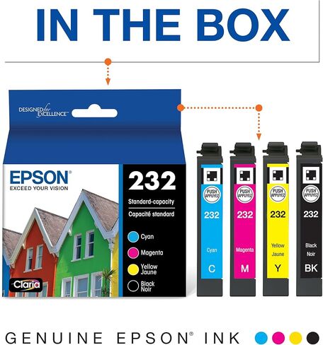 خرطوشة حبر EPSON 232 Claria Ink سوداء عالية السعة (T232XL120-S) تعمل مع WorkForce WF-2930، WF-2950، Expression XP-4200، XP-4205 in Kuwait