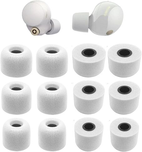 Memory Foam Ear Tips Compatible with Sony WF-1000xm5 1000xm4 WF-C700n Replacement Ear Tips, Perfect Noise Cancellation, Fit in Case, S/M/L 6 Pairs Foam Tips Black (515B) in Kuwait