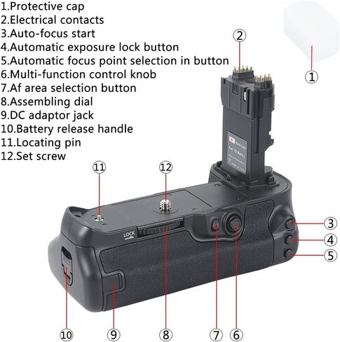 DSTE Replacement for Pro BG-E16 Vertical Battery Grip Compatible Canon 7D Mark II Digital Camera as LP-E6 in Saudi Arabia