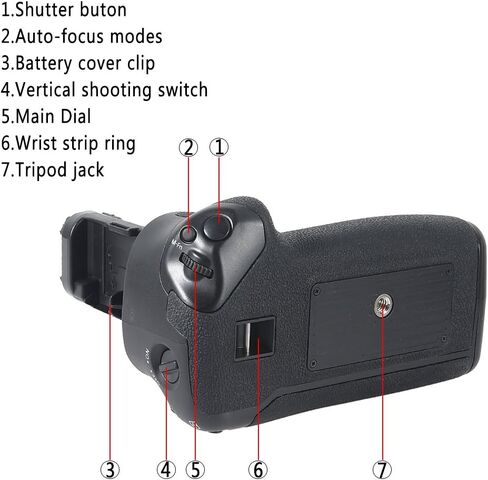 DSTE Replacement for Pro BG-E16 Vertical Battery Grip Compatible Canon 7D Mark II Digital Camera as LP-E6 in Saudi Arabia