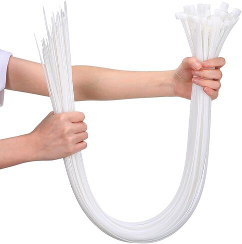 Nuanchu 100 Pcs 36 Inch White Zip Ties Heavy Duty Cable Ties | for Indoor Outdoor Binding Fences, Awnings Tying, Branches Bundling of Crops in Kuwait