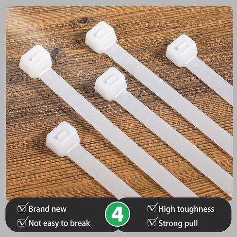 Nuanchu 100 Pcs 36 Inch White Zip Ties Heavy Duty Cable Ties | for Indoor Outdoor Binding Fences, Awnings Tying, Branches Bundling of Crops in Kuwait