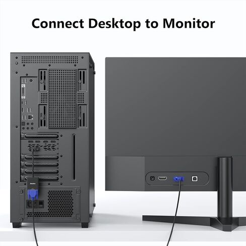 محول DteeDck DVI إلى VGA 2 حزمة، محول DVI VGA ذكر إلى أنثى لمراقبة بطاقة الرسومات وجهاز عرض سطح المكتب HDTV in Kuwait