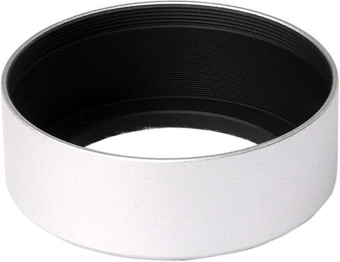 غطاء عدسة منحني بفتحات تهوية معدنية فضية 49 مم من Fotasy، غطاء عدسة 49 مم لكاميرا Canon Fuji Leica Leitz Nikon Olympus Panasonic Pentax Sony Lens، تصميم لولبي in Saudi Arabia