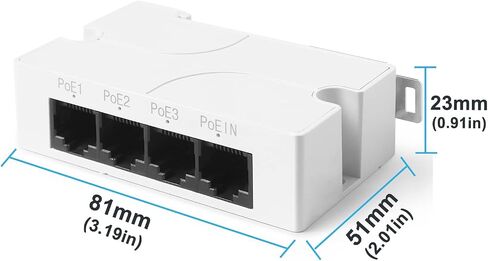 Revotech 3 Port PoE Extender, POE Repeater 100 Meters(328 ft) Extender IEEE802.3af/at Compatible, 1 in 3 Out PoE Adapter Power POE Camera/PoE Device,10/100Mbps RJ45, Plug and Play(POE5005) in Kuwait