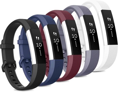[5 Pack] Sport Bands Compatible with Fitbit Alta HR Bands and Fitbit Alta Bands Women Men, Classic Soft Silicone Replacement Wristbands Straps for Fitbit Alta HR/Fitbit Alta (5 Pack C, Small) in Kuwait