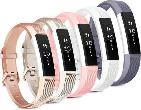 [5 عبوات] أساور رياضية متوافقة مع أساور Fitbit Alta HR وFitbit Alta Bands للنساء والرجال، أشرطة معصم بديلة من السيليكون الناعم الكلاسيكي لـ Fitbit Alta HR/Fitbit Alta (5 عبوات C، صغير) in Saudi Arabia