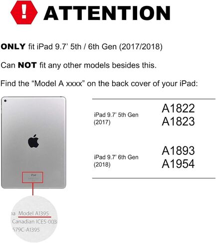 حافظة AICase iPad 9.7 2018 iPad 6th Generation/2017 iPad 5th Generation Case، شديدة التحمل مقاومة للماء والصدمات ثلاثية الطبقات مع قلم لجهاز iPad 9.7 5th/6th Generation (أرجواني) in Saudi Arabia