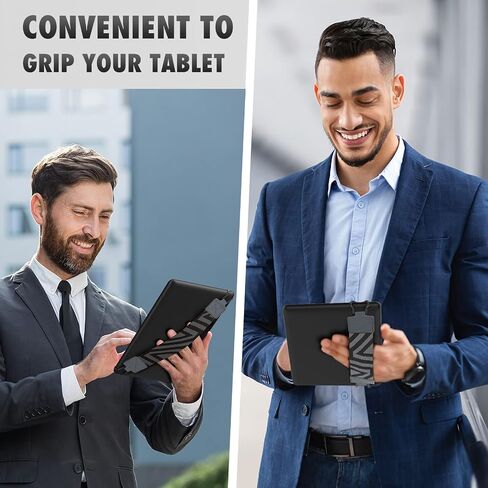 حزام يد موكو للأمان للكمبيوتر اللوحي مقاس 9-11 بوصة - iPad/iPad Pro/iPad Air/Kindle Fire HD/Samsung/Lenovo، حزام يد عالي المرونة ومتعدد الاستخدامات وخفيف الوزن وحامل لمقبض الأصابع، ذهبي وردي in Kuwait