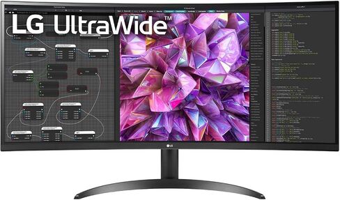 LG شاشة منحنية الترا وايد™ QHD IPS HDR 10 مع وحدة تحكم مزدوجة وتحكم على الشاشة، 34WQ60C-B.AUS، اسود in Kuwait