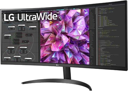 LG شاشة منحنية الترا وايد™ QHD IPS HDR 10 مع وحدة تحكم مزدوجة وتحكم على الشاشة، 34WQ60C-B.AUS، اسود in Kuwait