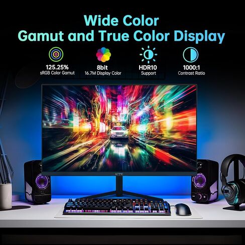 KTC 24inch Monitor, Fast IPS 1080p 144Hz 165Hz 1ms, 125.25% sRGB, HDR, Borderless Gaming Monitor PC Monitor, FreeSync Premium & G-Sync, HDMI 2.0x2, DP1.4x2, Vesa Support, Eye Care for Gamers in Kuwait