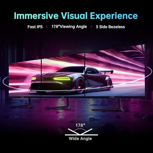 KTC 24inch Monitor, Fast IPS 1080p 144Hz 165Hz 1ms, 125.25% sRGB, HDR, Borderless Gaming Monitor PC Monitor, FreeSync Premium & G-Sync, HDMI 2.0x2, DP1.4x2, Vesa Support, Eye Care for Gamers in Kuwait