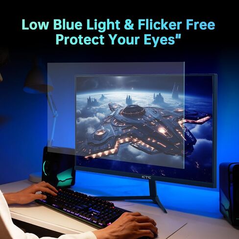 KTC 24inch Monitor, Fast IPS 1080p 144Hz 165Hz 1ms, 125.25% sRGB, HDR, Borderless Gaming Monitor PC Monitor, FreeSync Premium & G-Sync, HDMI 2.0x2, DP1.4x2, Vesa Support, Eye Care for Gamers in Kuwait