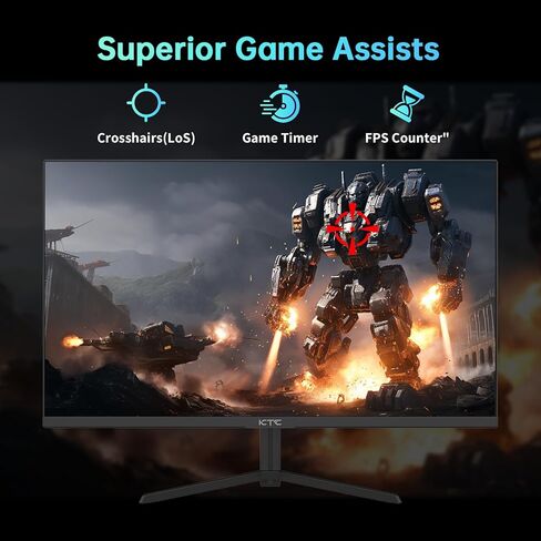 KTC 24inch Monitor, Fast IPS 1080p 144Hz 165Hz 1ms, 125.25% sRGB, HDR, Borderless Gaming Monitor PC Monitor, FreeSync Premium & G-Sync, HDMI 2.0x2, DP1.4x2, Vesa Support, Eye Care for Gamers in Kuwait