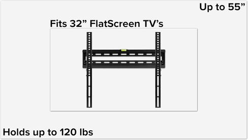 Flash Furniture FLASH MOUNT Tilt TV Wall Mount with Built-In Level - Max VESA Size 400 x 400mm - Fits most TV's 32" - 55" (Weight Capacity 120LB) in Saudi Arabia