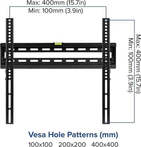 Flash Furniture FLASH MOUNT Tilt TV Wall Mount with Built-In Level - Max VESA Size 400 x 400mm - Fits most TV's 32" - 55" (Weight Capacity 120LB) in Saudi Arabia