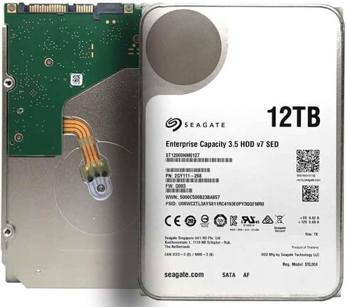 Seagate Exos x12 12TB SATA 6Gb/s 256MB Cache Enterprise Hard Drive 3.5in (ST12000NM0007) (متجدد) in Kuwait
