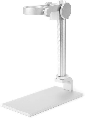 Microscope Stand, Aluminum Alloy Universal Adjustable Base Stand Holder Desktop Support Bracket, for 32-34mm in Diameter USB Digital Endoscope Microscope, Microscope Holder Accessory(White) in Saudi Arabia