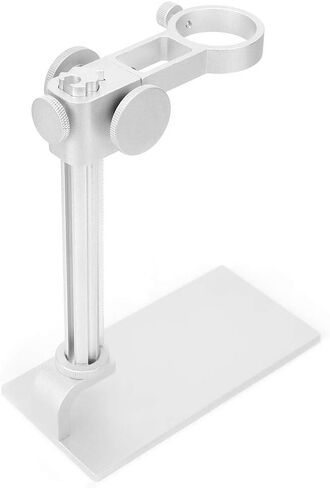 Microscope Stand, Aluminum Alloy Universal Adjustable Base Stand Holder Desktop Support Bracket, for 32-34mm in Diameter USB Digital Endoscope Microscope, Microscope Holder Accessory(White) in Saudi Arabia