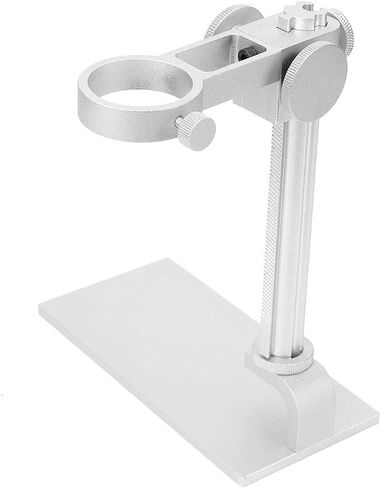 Microscope Stand, Aluminum Alloy Universal Adjustable Base Stand Holder Desktop Support Bracket, for 32-34mm in Diameter USB Digital Endoscope Microscope, Microscope Holder Accessory(White) in Saudi Arabia