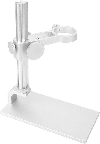 Microscope Stand, Aluminum Alloy Universal Adjustable Base Stand Holder Desktop Support Bracket, for 32-34mm in Diameter USB Digital Endoscope Microscope, Microscope Holder Accessory(White) in Saudi Arabia