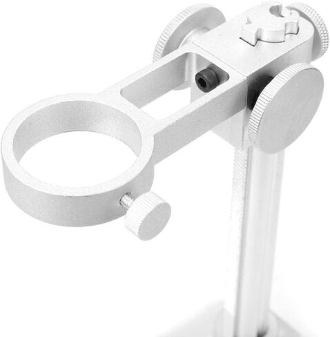 Microscope Stand, Aluminum Alloy Universal Adjustable Base Stand Holder Desktop Support Bracket, for 32-34mm in Diameter USB Digital Endoscope Microscope, Microscope Holder Accessory(White) in Saudi Arabia