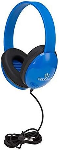 Egghead Heavy-Duty Kids' Headphones w/Tangle-Free Fabric Cord (Pack of 10) Blue, 3.5 mm Plug in Kuwait