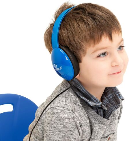Egghead Heavy-Duty Kids' Headphones w/Tangle-Free Fabric Cord (Pack of 10) Blue, 3.5 mm Plug in Kuwait
