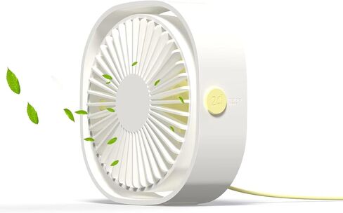 HJUNYAOH Small USB Desk Fan, 4 Inch Quiet Mini Table Fan, 3 Speeds Portable Desktop Fan, 360°Rotatable Little Personal Fan, For Office Dorm Bedroom Library Indoor Summer Gift (white) in Saudi Arabia