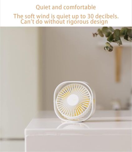 HJUNYAOH Small USB Desk Fan, 4 Inch Quiet Mini Table Fan, 3 Speeds Portable Desktop Fan, 360°Rotatable Little Personal Fan, For Office Dorm Bedroom Library Indoor Summer Gift (white) in Saudi Arabia