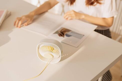 HJUNYAOH Small USB Desk Fan, 4 Inch Quiet Mini Table Fan, 3 Speeds Portable Desktop Fan, 360°Rotatable Little Personal Fan, For Office Dorm Bedroom Library Indoor Summer Gift (white) in Saudi Arabia