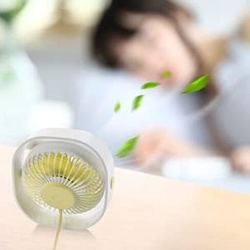 HJUNYAOH Small USB Desk Fan, 4 Inch Quiet Mini Table Fan, 3 Speeds Portable Desktop Fan, 360°Rotatable Little Personal Fan, For Office Dorm Bedroom Library Indoor Summer Gift (white) in Saudi Arabia