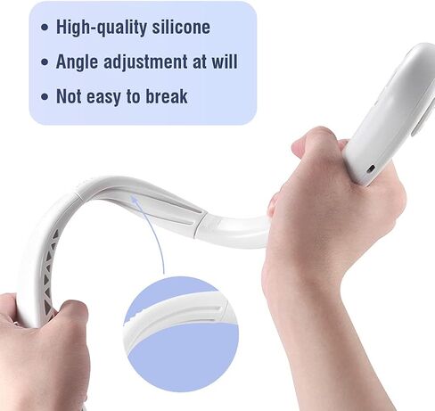JETBUS Neck Fan Portable, 3 Speed Rechargeable Small USB Personal Fan, Hand Free Wearable Bladeless Necklace Mini Fans for Outdoor Sports Travel, Headphone Design (White) in Saudi Arabia